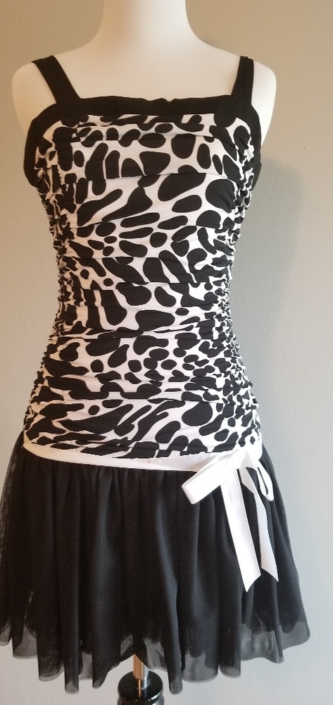 Byer Animal print Black and White dress girls 12